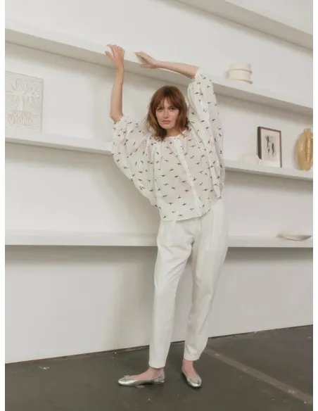 PANTALONI IN COTONE BIOLOGICO CON PENCES