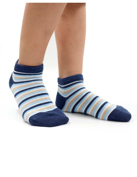 CALZINI CORTI BAMBINI IN BAMBU "STRIPE"