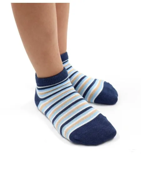 CALZINI CORTI BAMBINI IN BAMBU "STRIPE"