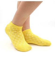 CALZINI CORTI BAMBINI IN BAMBU "ALVEARE" - GIALLO