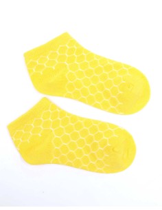 CALZINI CORTI BAMBINI IN BAMBU "ALVEARE" - GIALLO 2