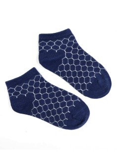 CALZINI CORTI BAMBINI IN BAMBU "ALVEARE" - NAVY 2