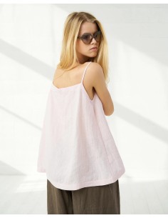 TOP SPALLINA SOTTILE IN 100% LINO "BELLA" - CIPRIA 2