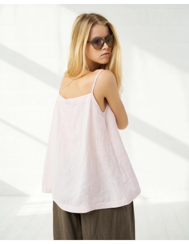 TOP CON SPALLINA SOTTILE IN 100% LINO  "BELLA"