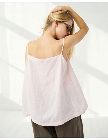 TOP CON SPALLINA SOTTILE IN 100% LINO  "BELLA"