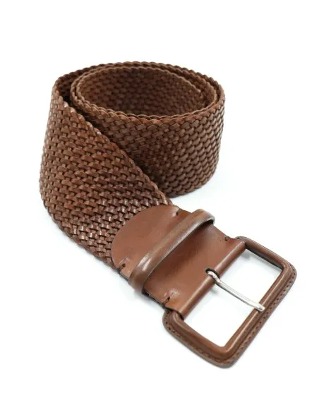 CINTURA ARTIGIANALE IN PELLE NATURALE INTRACCIATA "OIA"