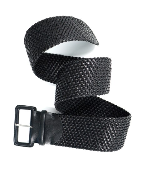 CINTURA ARTIGIANALE IN PELLE NATURALE INTRACCIATA "OIA"