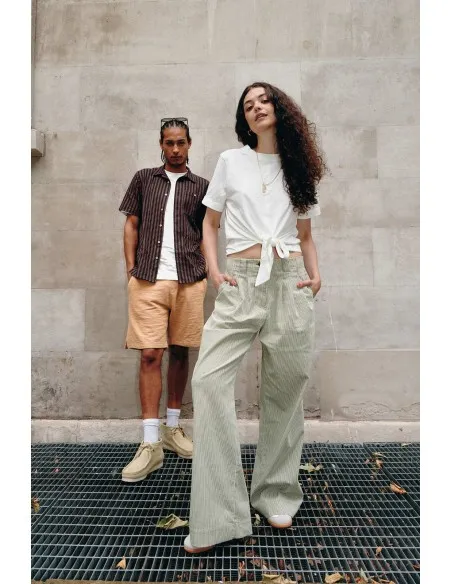 PANTALONE A PALAZZO IN COTONE BIOLOGICO "LOLA STRIPE"