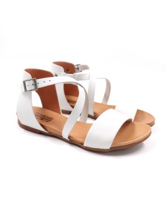 SANDALO IN PELLE A CONCIA VEGETALE "ASTER" - BIANCO