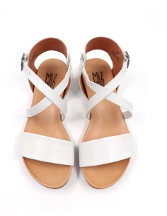 SANDALO IN PELLE A CONCIA VEGETALE "ASTER" - BIANCO 2