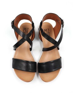 SANDALO IN PELLE A CONCIA VEGETALE "ASTER" - NERO 2