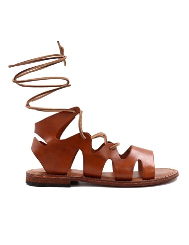 SANDALO CAPRESE GLADIATORE IN PELLE E CUOIO...