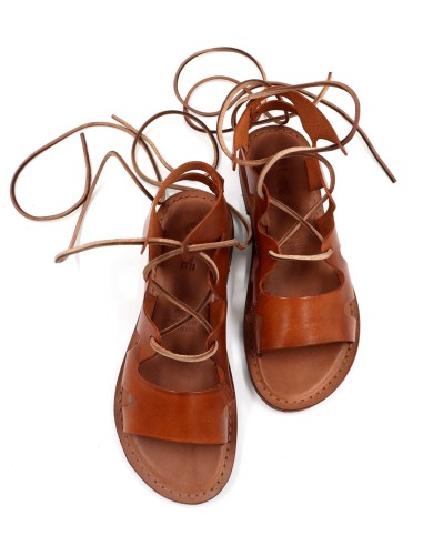 SANDALO CAPRESE GLADIATORE IN PELLE E CUOIO...