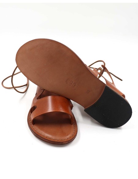 SANDALO CAPRESE GLADIATORE IN PELLE E CUOIO "ATENA"