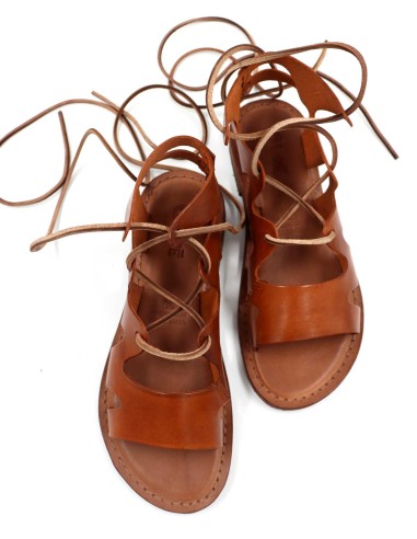 SANDALO CAPRESE GLADIATORE IN PELLE E CUOIO...