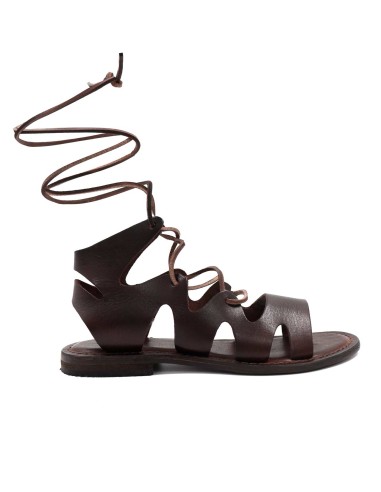 SANDALO CAPRESE GLADIATORE IN PELLE E CUOIO "ATENA"