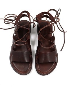 SANDALO CAPRESE GLADIATORE IN PELLE E CUOIO "ATENA" 2