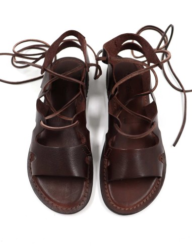 SANDALO CAPRESE GLADIATORE IN PELLE E CUOIO...