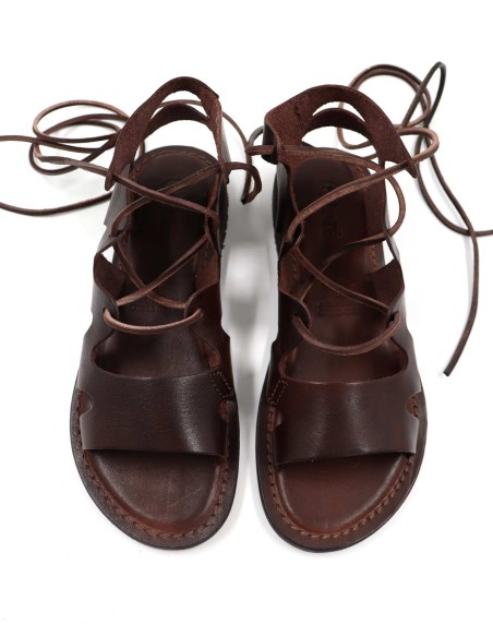 SANDALO CAPRESE GLADIATORE IN PELLE E CUOIO "ATENA"