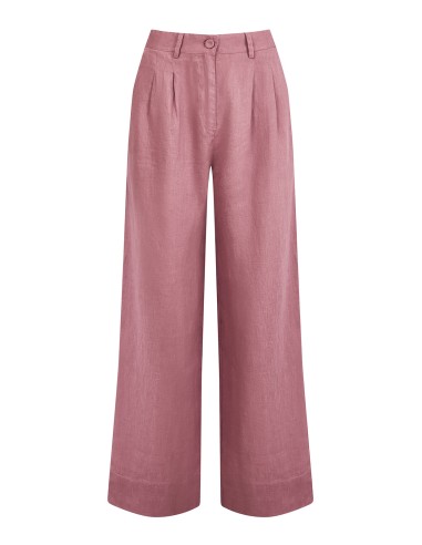 PANTALONE A PALAZZO IN 100% LINO "LION"