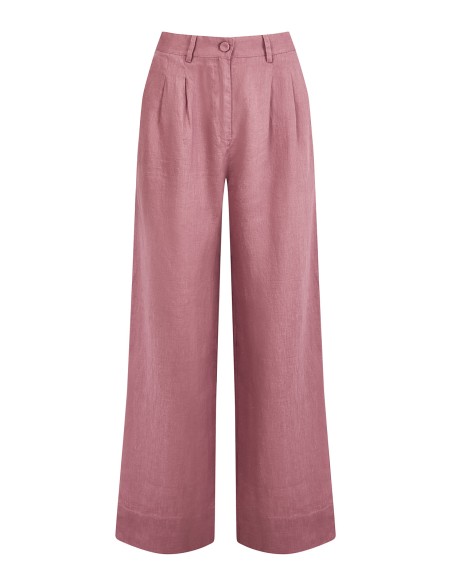 PANTALONE A PALAZZO IN 100% LINO "LION"