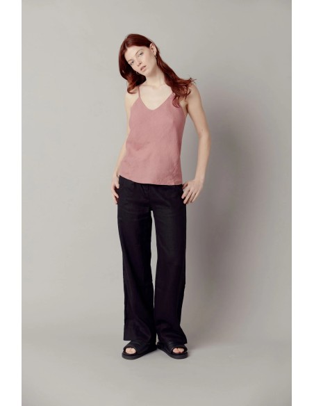 PANTALONE A PALAZZO IN 100% LINO "LION"