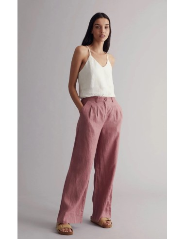 PANTALONE A PALAZZO IN 100% LINO "LION"