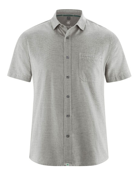 CAMICIA MANICHE CORTE UOMO IN CANAPA