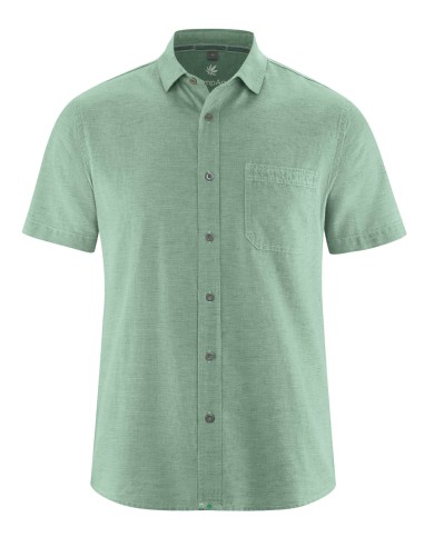 CAMICIA MANICHE CORTE UOMO IN CANAPA