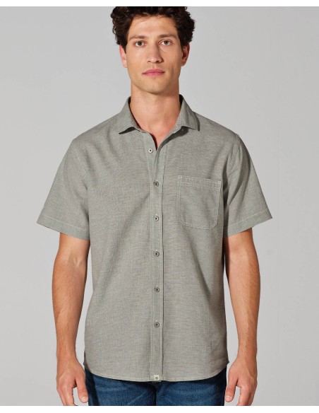 CAMICIA MANICHE CORTE UOMO IN CANAPA