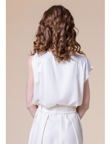 TOP MANICHE ASIMMETRICHE IN 100% BAMBU' SATIN
