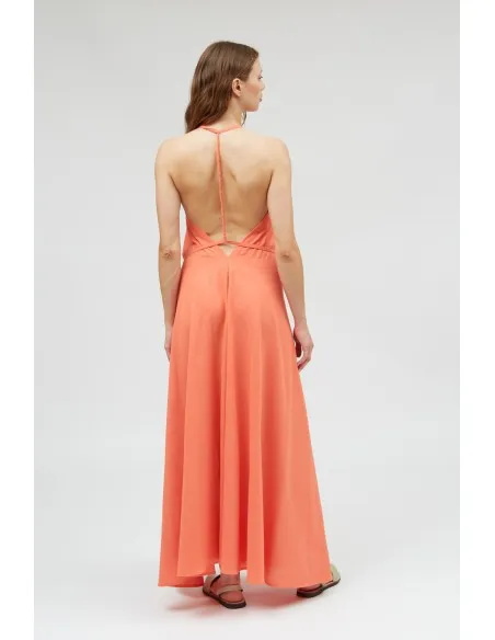 ABITO LUNGO IN COTONE E LINO MULTIPOSIZIONE "DAPHNE"