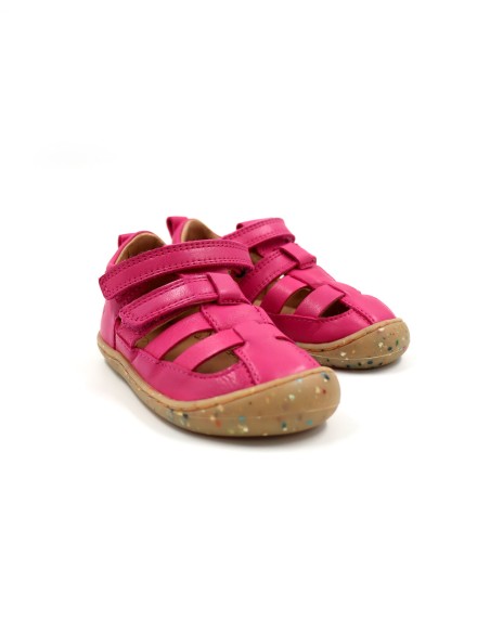 SANDALO BAREFOOT IN PELLE CON SUOLA IN CAUCCIU'
