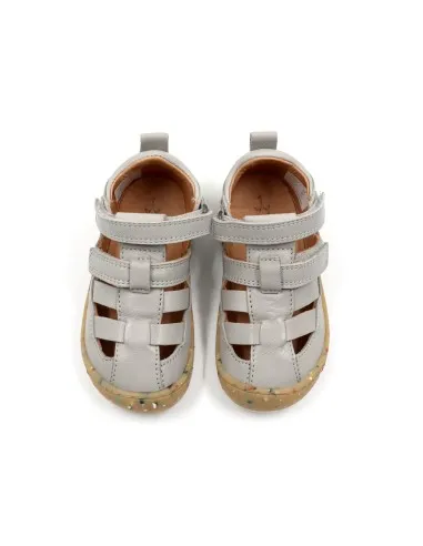 SANDALO BAREFOOT IN PELLE CON SUOLA IN CAUCCIU'