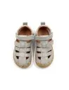 SANDALO BAREFOOT IN PELLE CON SUOLA IN CAUCCIU'