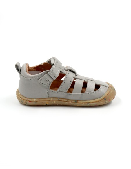 SANDALO BAREFOOT IN PELLE CON SUOLA IN CAUCCIU'
