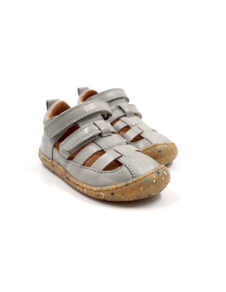 SANDALO BAREFOOT IN PELLE CON SUOLA IN CAUCCIU'