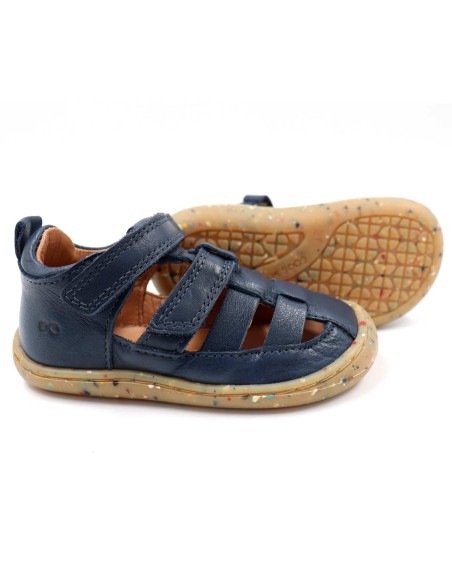 SANDALO BAREFOOT IN PELLE CON SUOLA IN CAUCCIU'