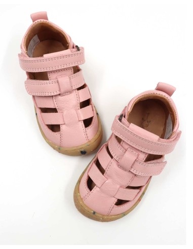 SANDALO BAREFOOT IN PELLE CON SUOLA IN CAUCCIU'