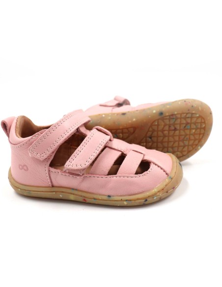 SANDALO BAREFOOT IN PELLE CON SUOLA IN CAUCCIU'