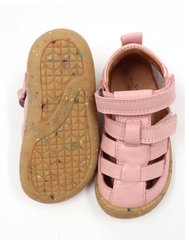 SANDALO BAREFOOT IN PELLE CON SUOLA IN CAUCCIU'