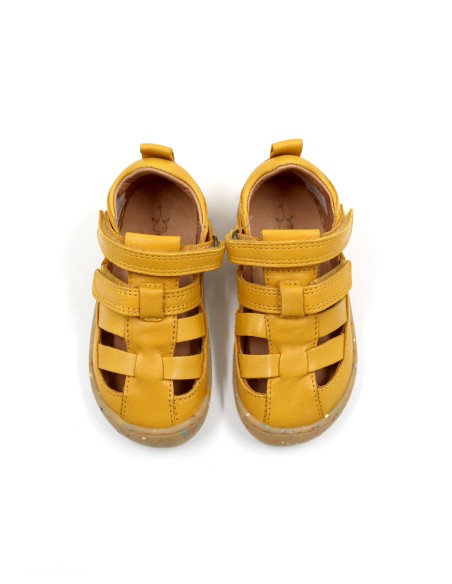 SANDALO BAREFOOT IN PELLE CON SUOLA IN CAUCCIU'