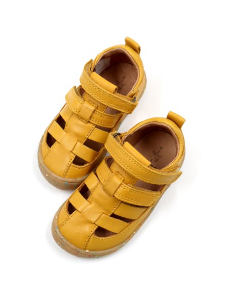 SANDALO BAREFOOT IN PELLE CON SUOLA IN CAUCCIU'