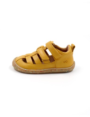 SANDALO BAREFOOT IN PELLE CON SUOLA IN CAUCCIU'