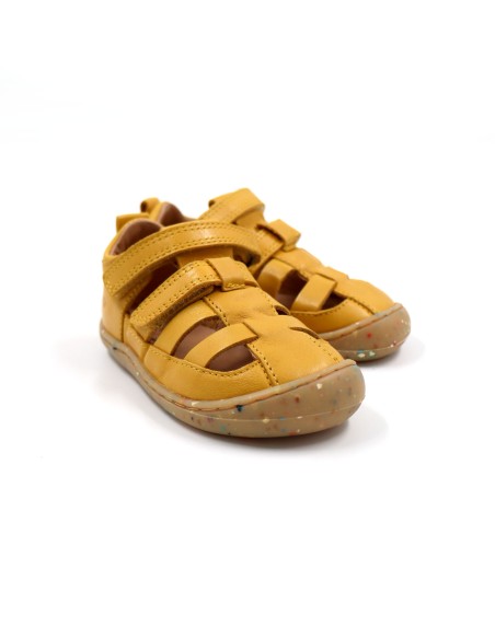 SANDALO BAREFOOT IN PELLE CON SUOLA IN CAUCCIU'