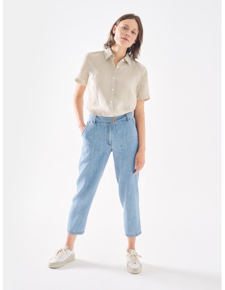 CAMICIA DONNA MANICA CORTA 100% CANAPA