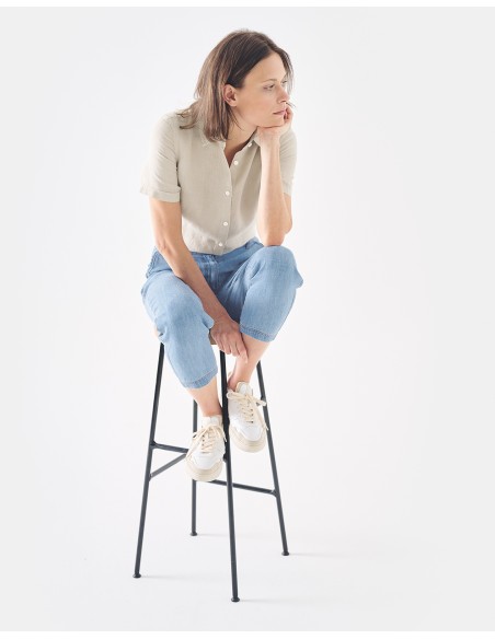 CAMICIA DONNA MANICA CORTA 100% CANAPA