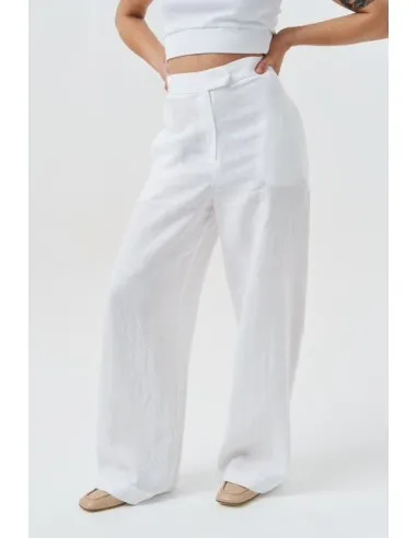 PANTALONE LUNGO A PALAZZO IN 100% LINO "MYRA"