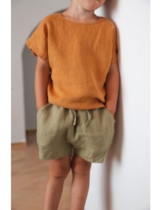 SHORTS UNISEX IN 100% LINO...