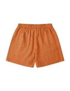 SHORTS UNISEX IN 100% LINO BIOLOGICO "CLASSIC" - MATTONE